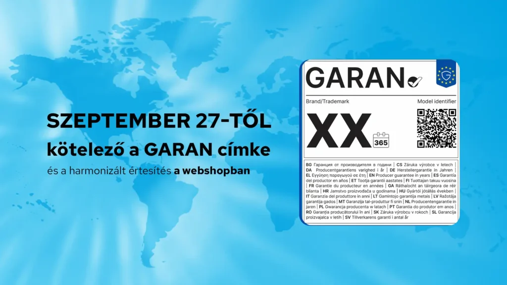 GARAN címke és harmonizált értesítés a webshopban